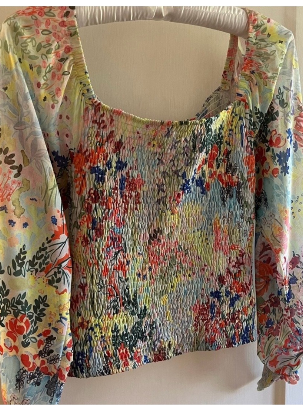 Anthropologie Shirred Floral
Blouse